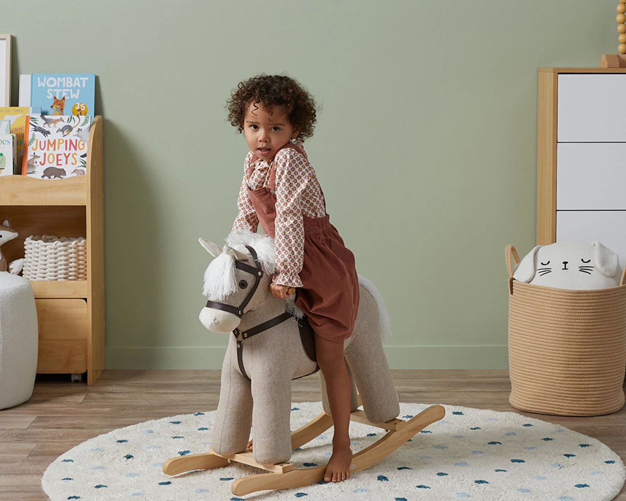 Kids Rocking Horse - Beige