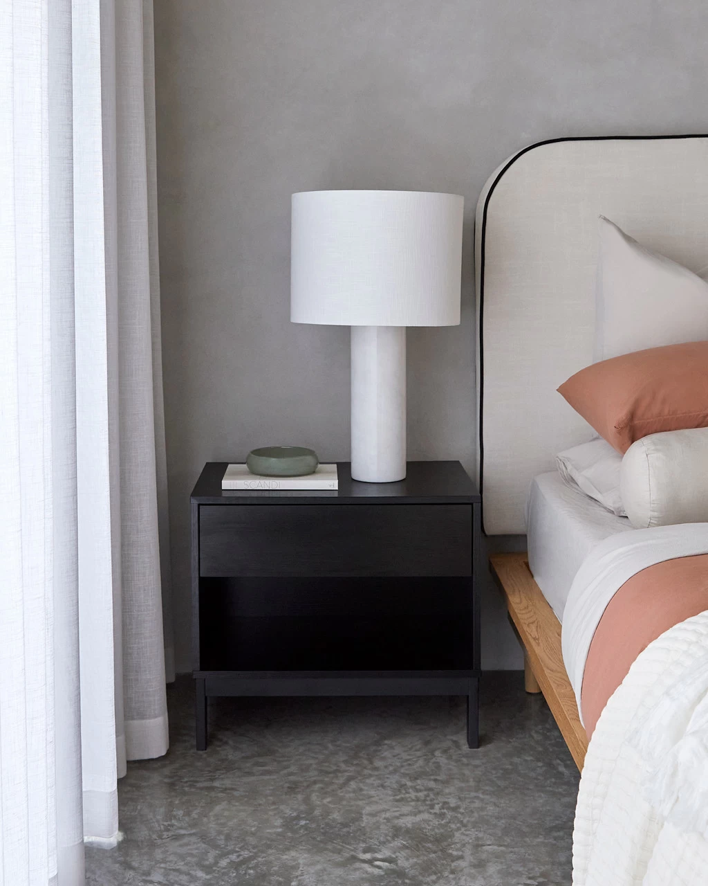 Zander Bedside Table - Black - Image 4