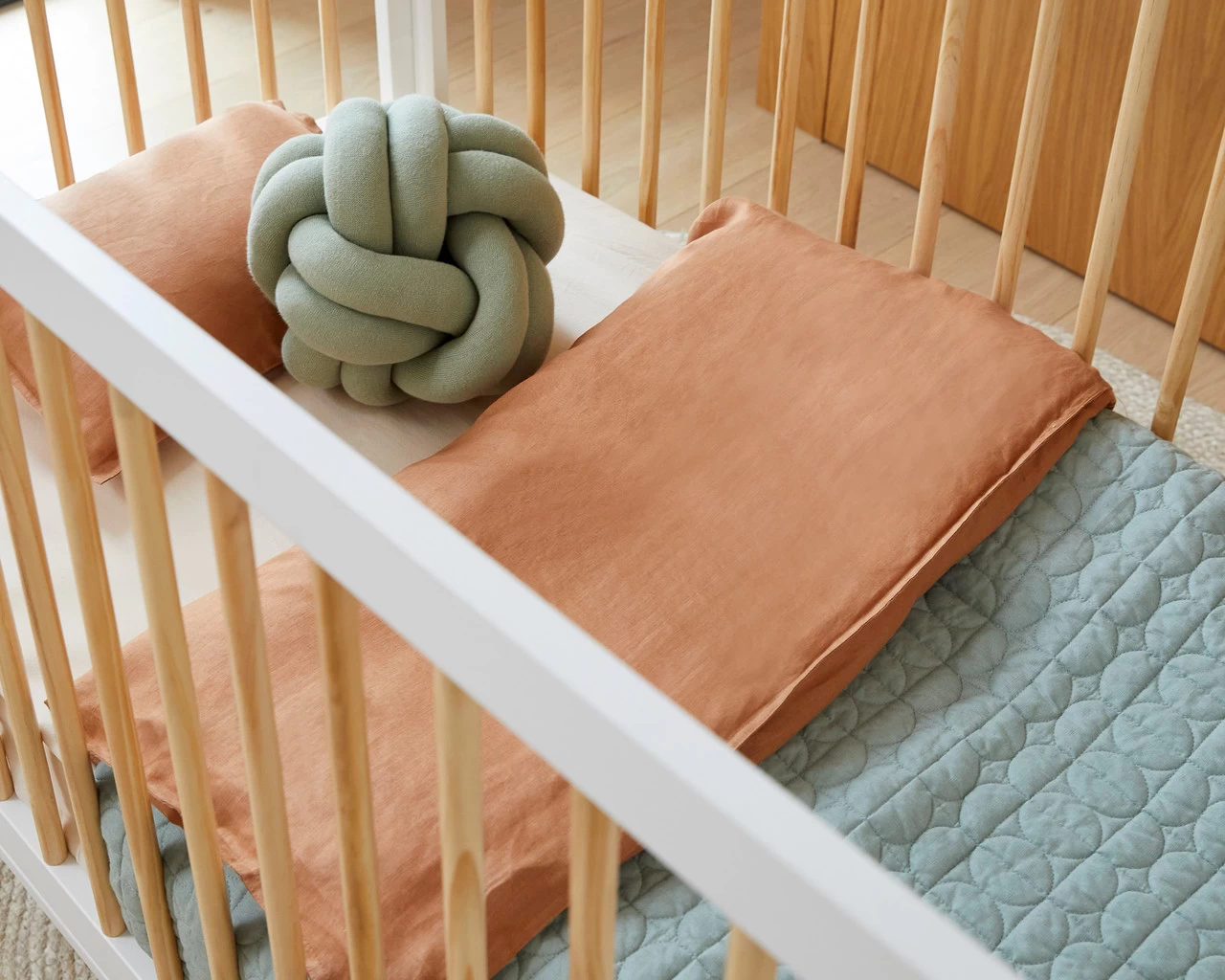 Knot Knitted Cushion - Sage Green - CLEARANCE - Image 3