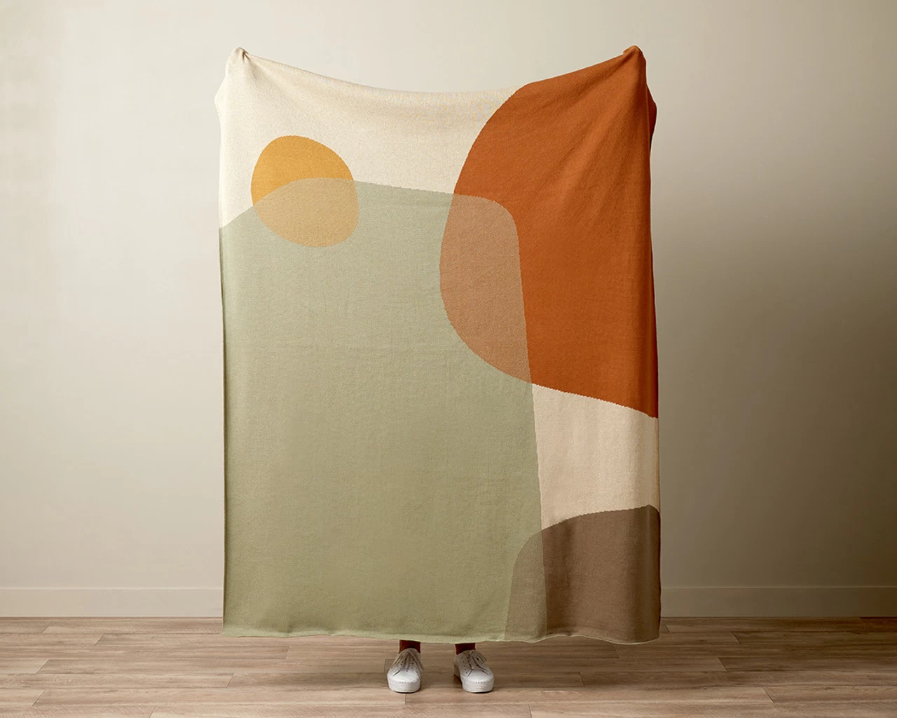 Amarose Abstract Knit Throw - Sage - CLEARANCE - Image 2