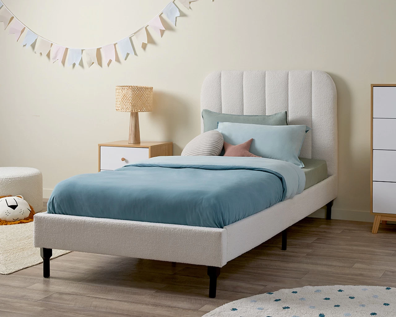 Belinda Boucle Teddy Single Bed - Ivory - Image 4