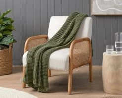 Brennan Knit Throw Rug - Khaki