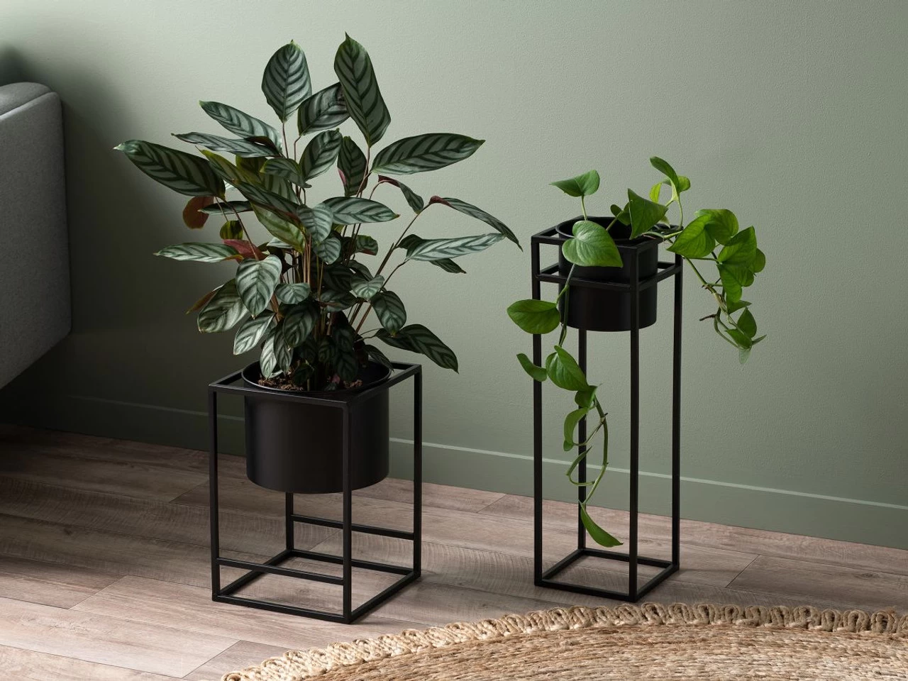 Brent Metal Plant Stand Black - Tall - Image 3