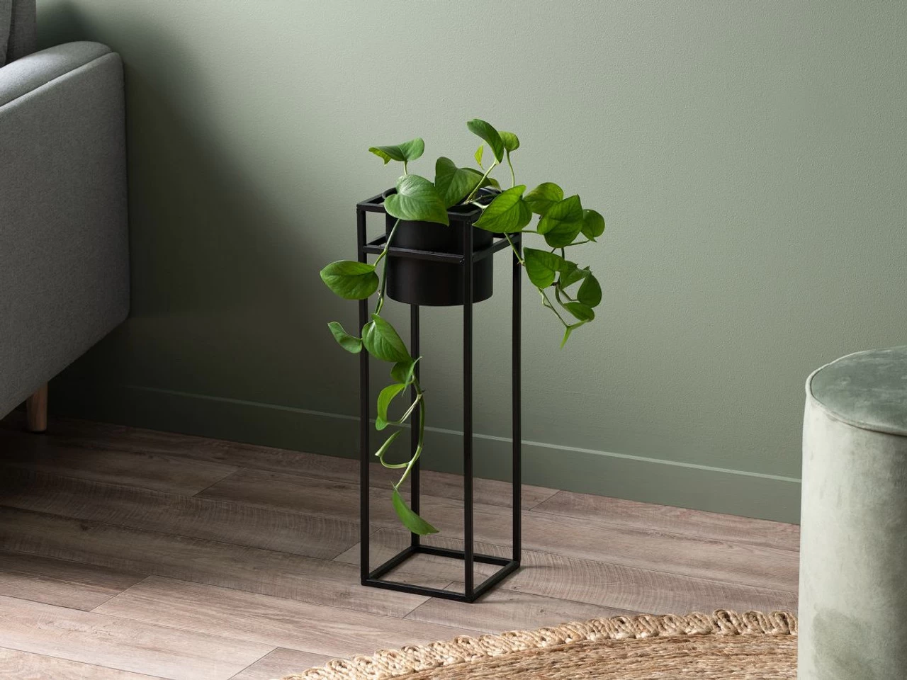 Brent Metal Plant Stand Black - Tall