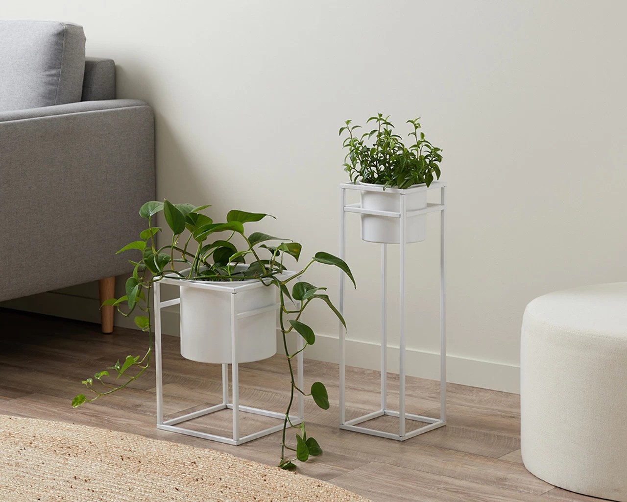 Brent Metal Plant Stand White - Tall - Image 3