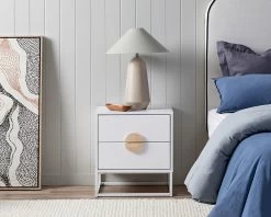 Eclipse Bedside Table - White