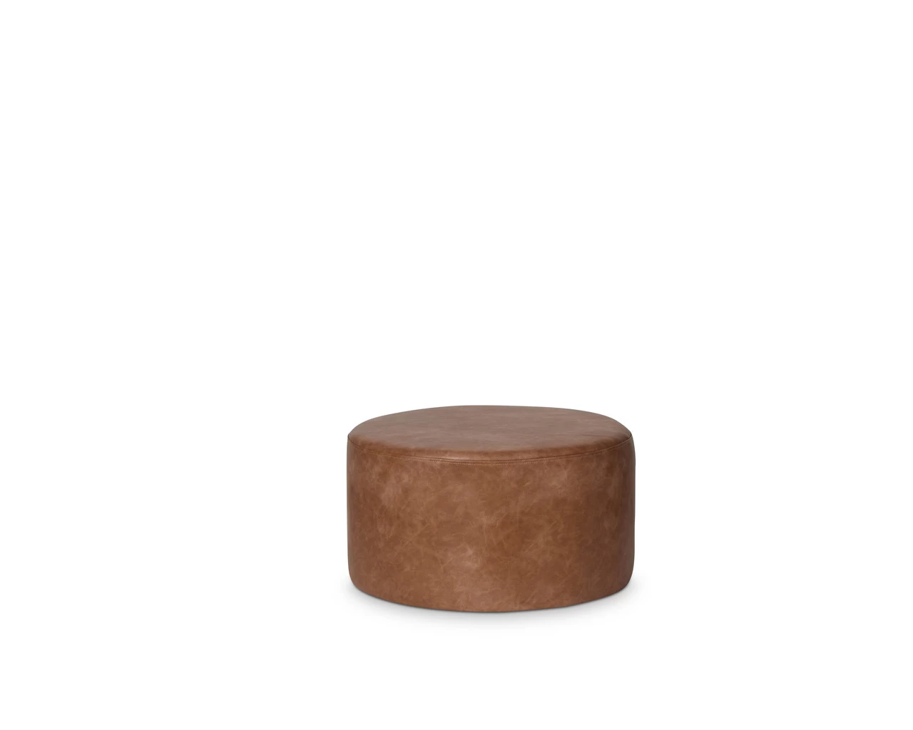 Faux Leather Ottoman - Large - Tan - Image 2