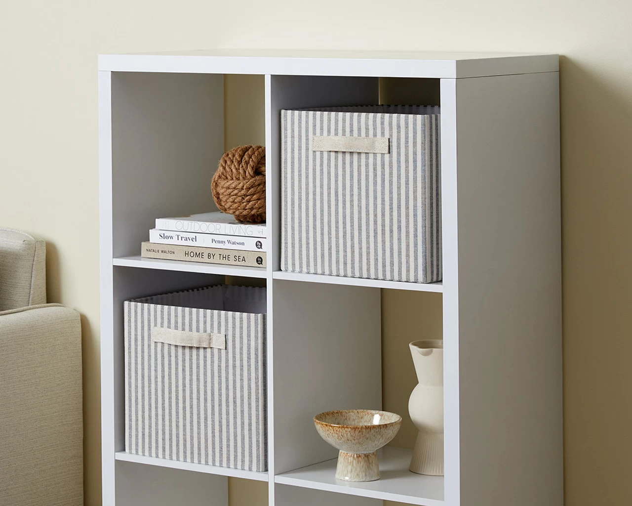 Hamptons Stripe Cube Basket - Image 5