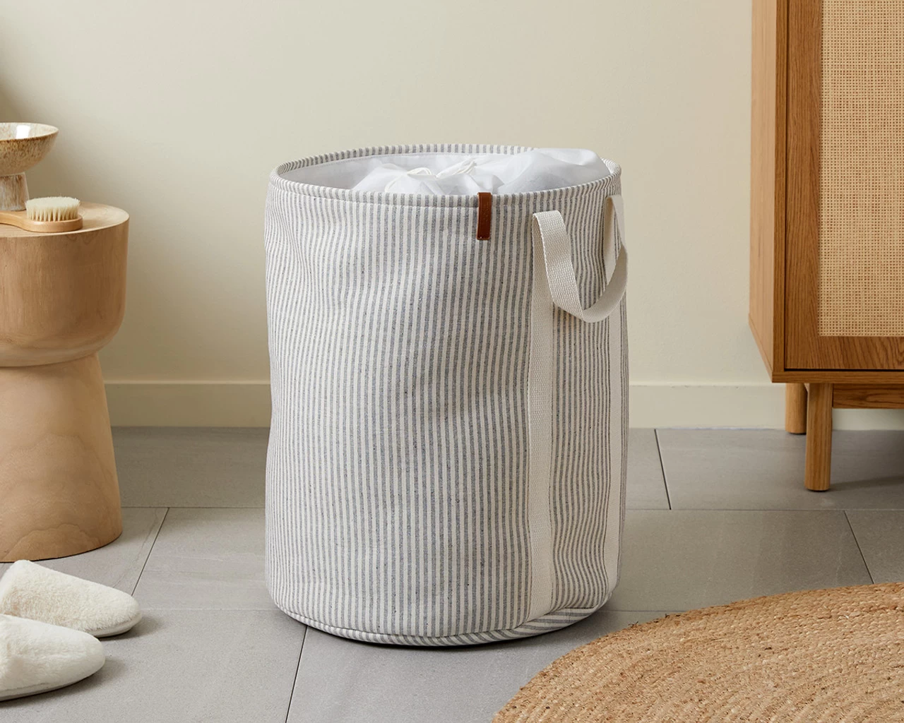 Hamptons Stripe Laundry Hamper