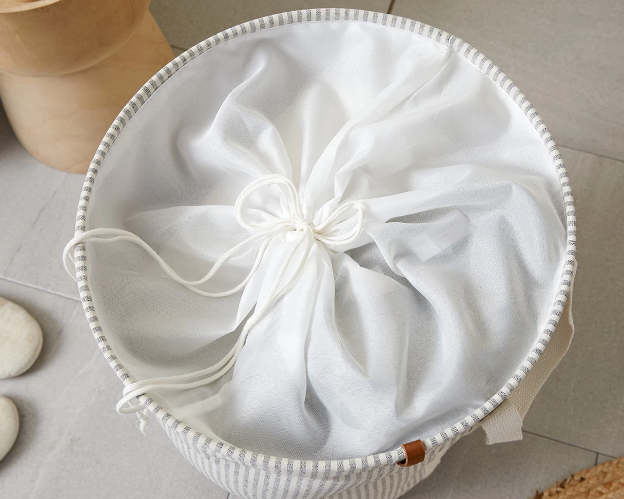 Hamptons Stripe Laundry Hamper - Image 5