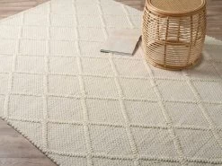 Hannah Diamond Wool Blend Floor Rug - Rectangle Large