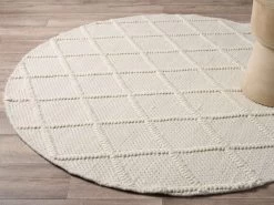 Hannah Diamond Wool Blend Floor Rug - Round