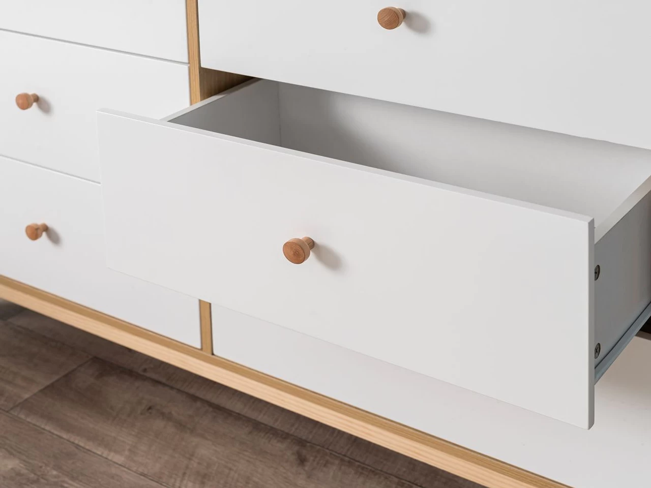 Aspen Six Drawer - White/Natural - Image 3