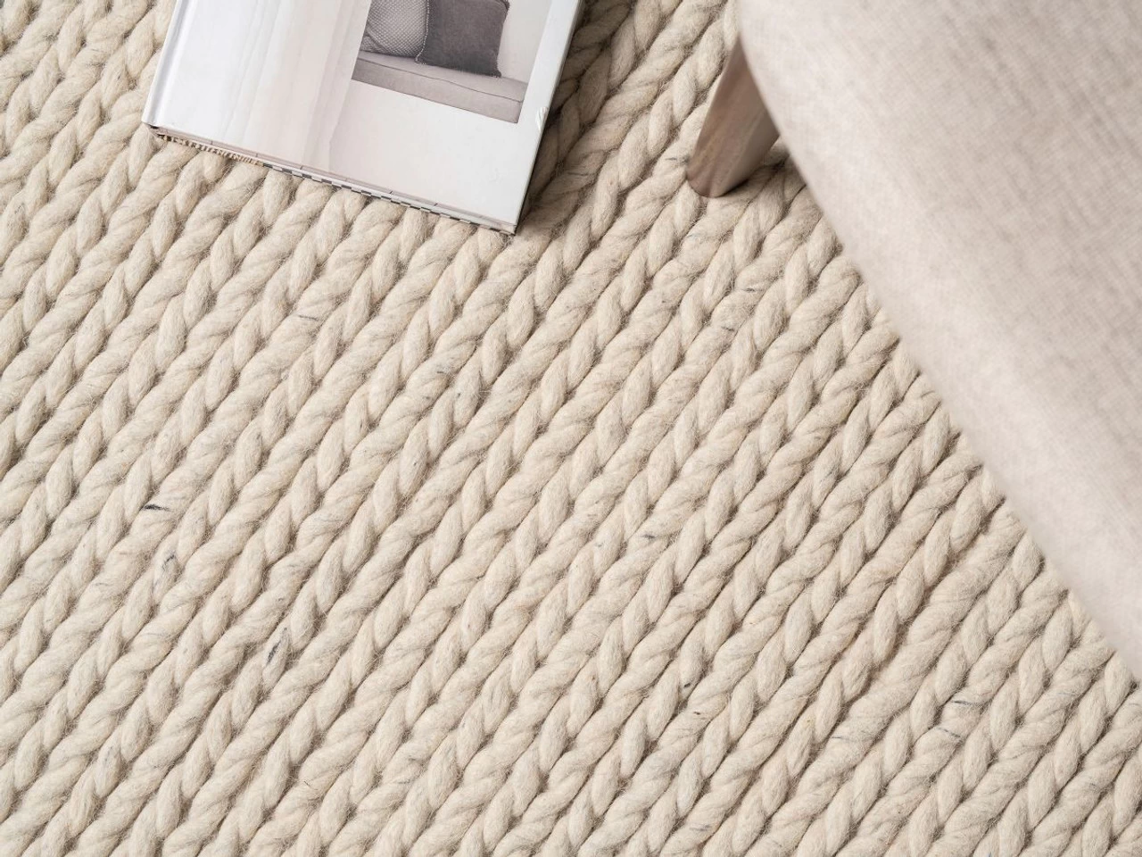 Charlotte Braided Wool Rug - Large - Natural Marle - Image 3