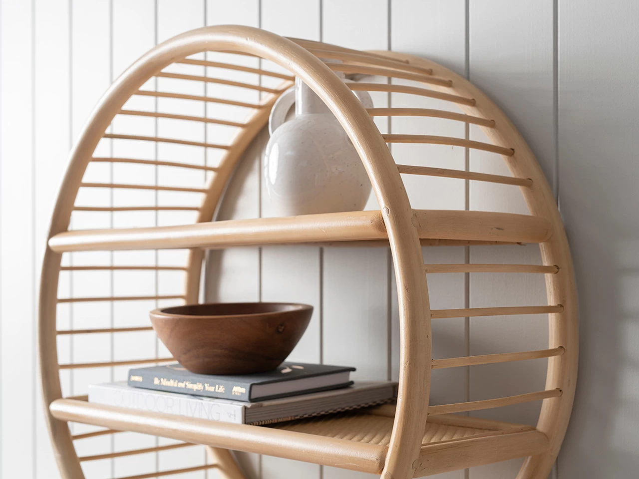 Marvin Rattan Round Wall Shelf - CLEARANCE - Image 4