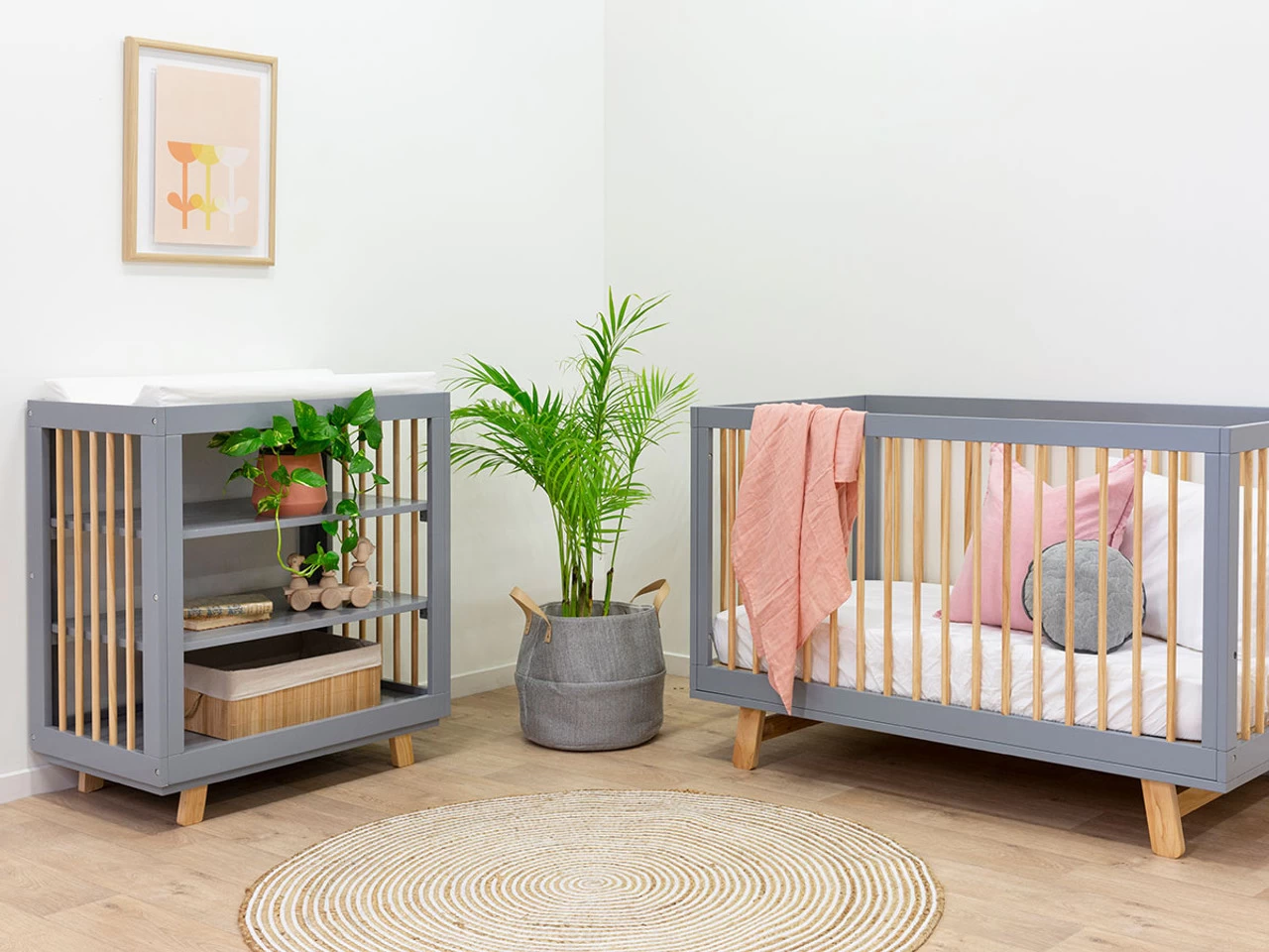 Aspen Change Table - Grey/Natural - CLEARANCE - Image 4