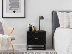 Inca Bedside Table - Black