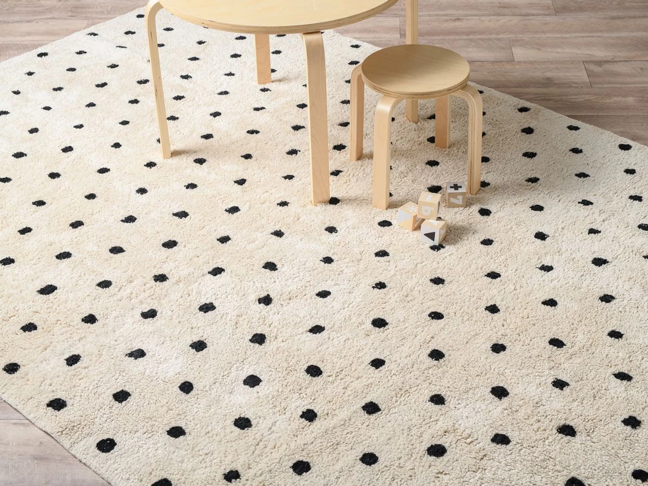 Addy Rectangle Spot Rug - Large - Cream/Black