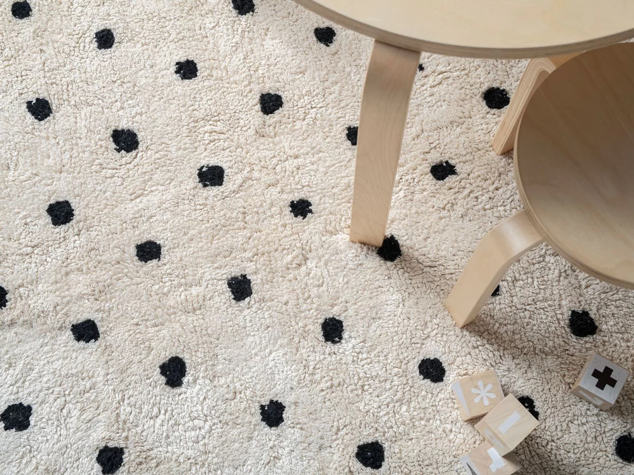 Addy Rectangle Spot Rug - Large - Cream/Black - Image 3