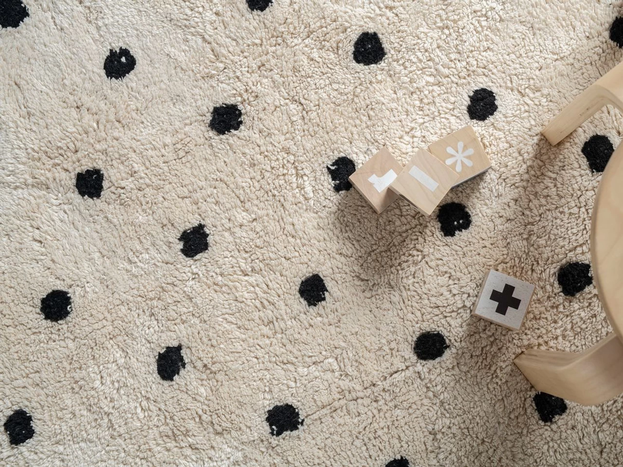 Addy Rectangle Spot Rug - Large - Cream/Black - Image 5