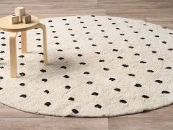Addy Round Spot Rug - Cream/Black