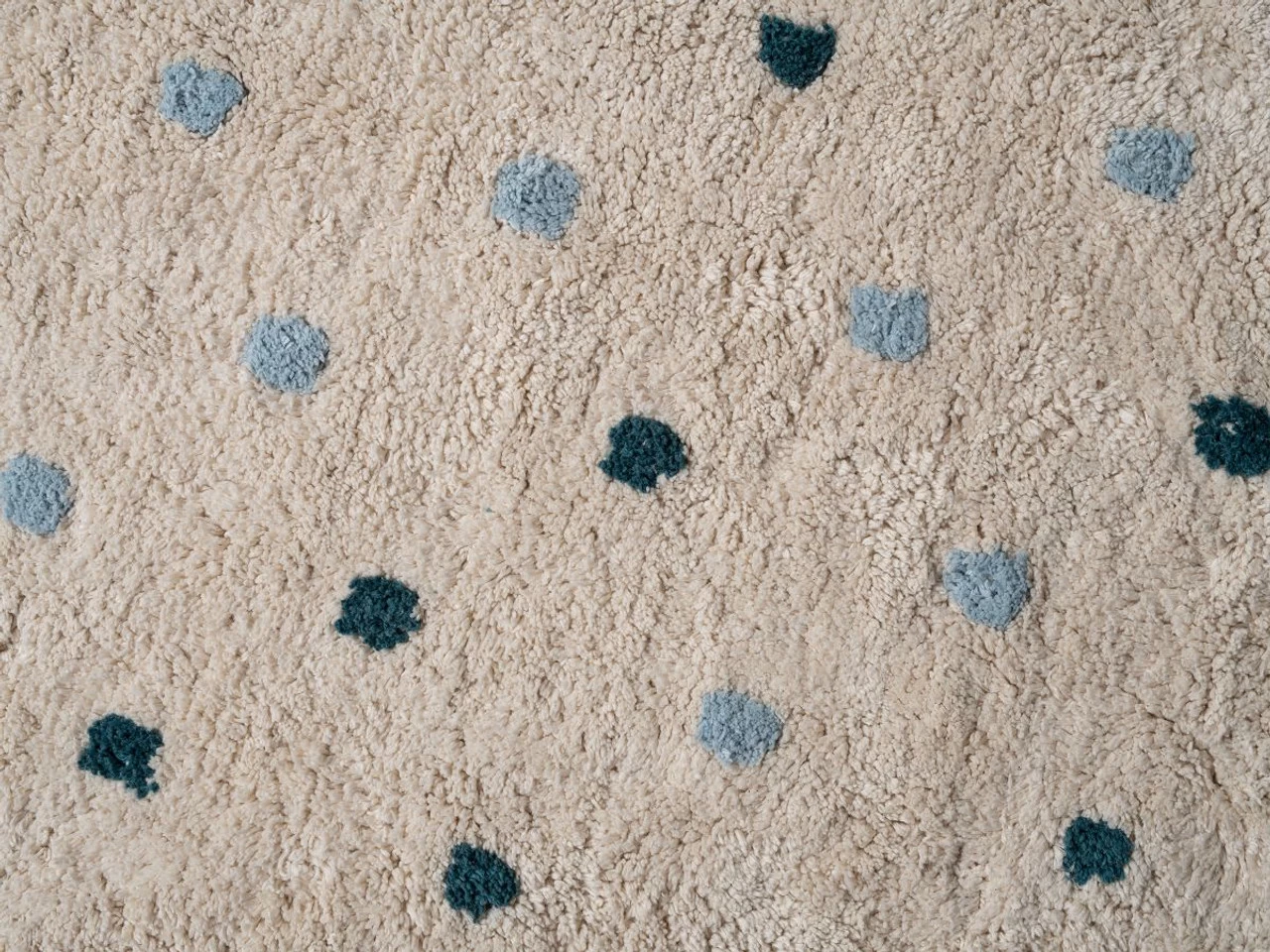 Addy Round Spot Rug - Cream/Blue - Image 5