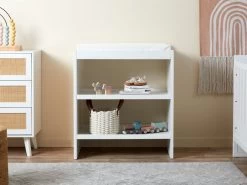Alexandria Rattan Change Table - White/Natural - CLEARANCE