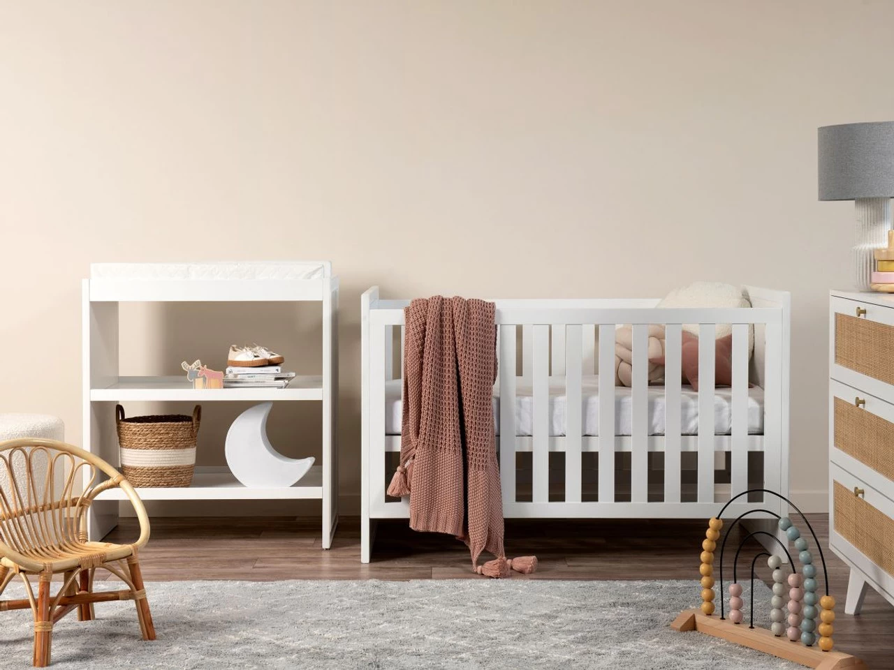 Alexandria Rattan Change Table - White - CLEARANCE - Image 4