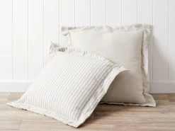 Ari Linen Blend Thin Stripe Cushion - Grey