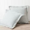 Ari Linen Blend Thin Stripe Cushion - Seafoam Blue