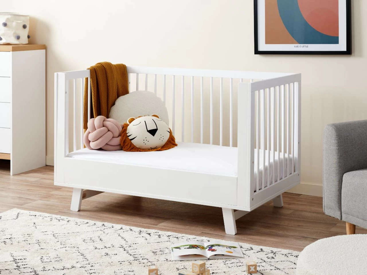 Aspen Cot Toddler Bed Conversion - White - Image 3
