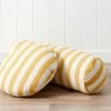 Eva Linen Blend Thick Stripe Round Cushion - Marigold - CLEARANCE
