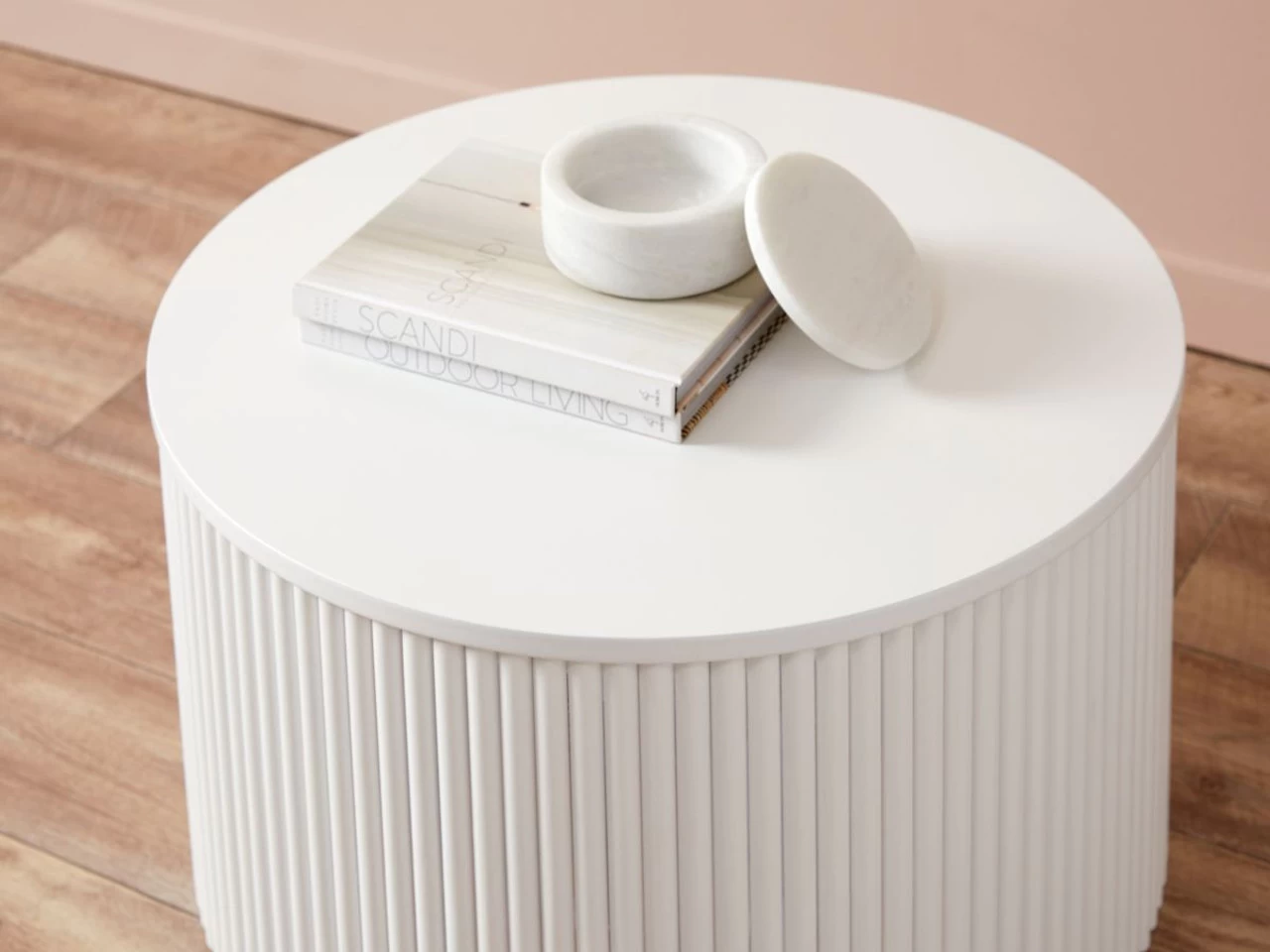 Eve Drum Coffee Table - White - Image 4