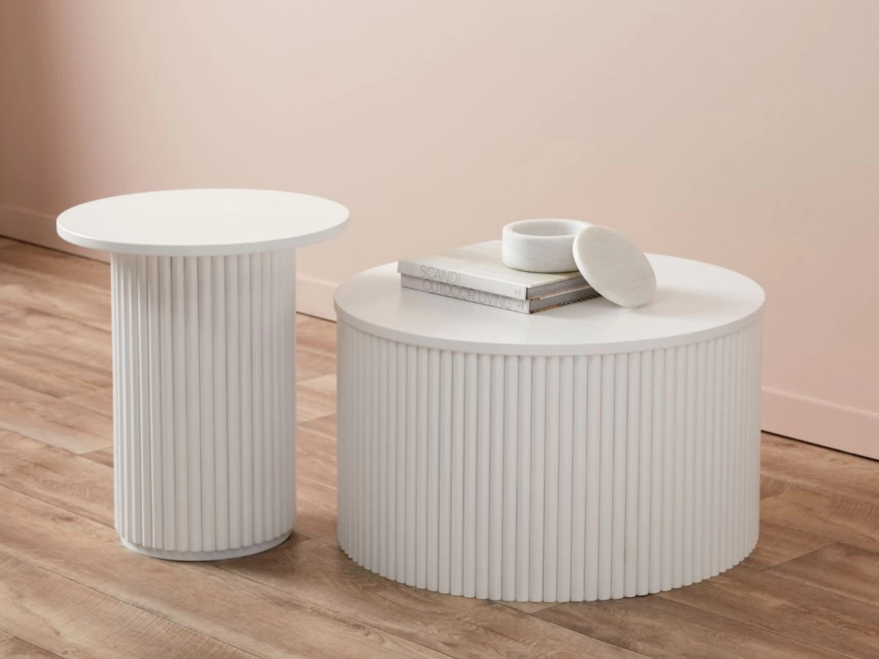 Eve Drum Coffee Table - White - Image 3