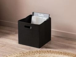 Felt Cube Basket - Black