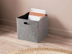 Felt Cube Basket - Grey