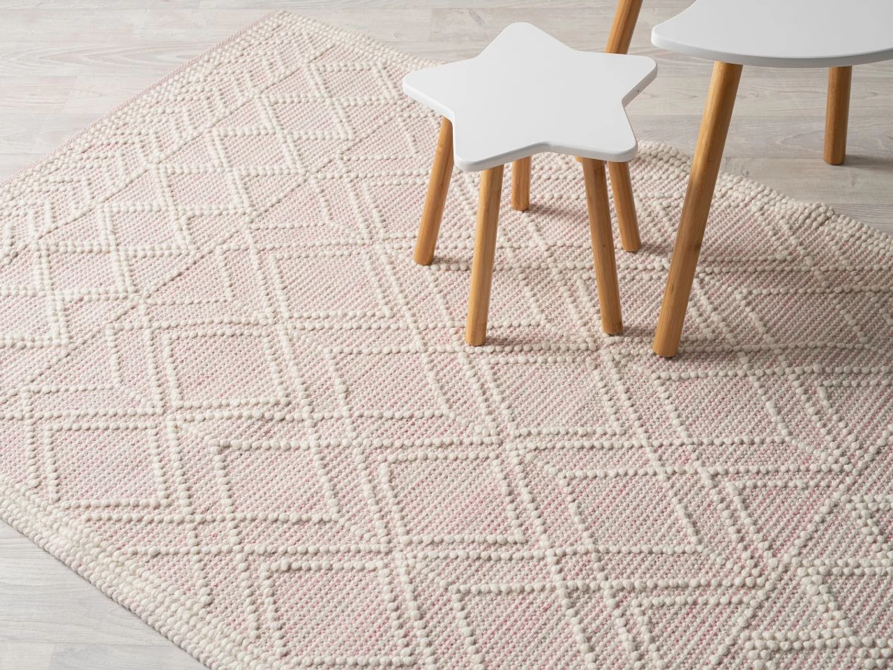 Greta Floor Rug - Natural/Pink - Medium - CLEARANCE