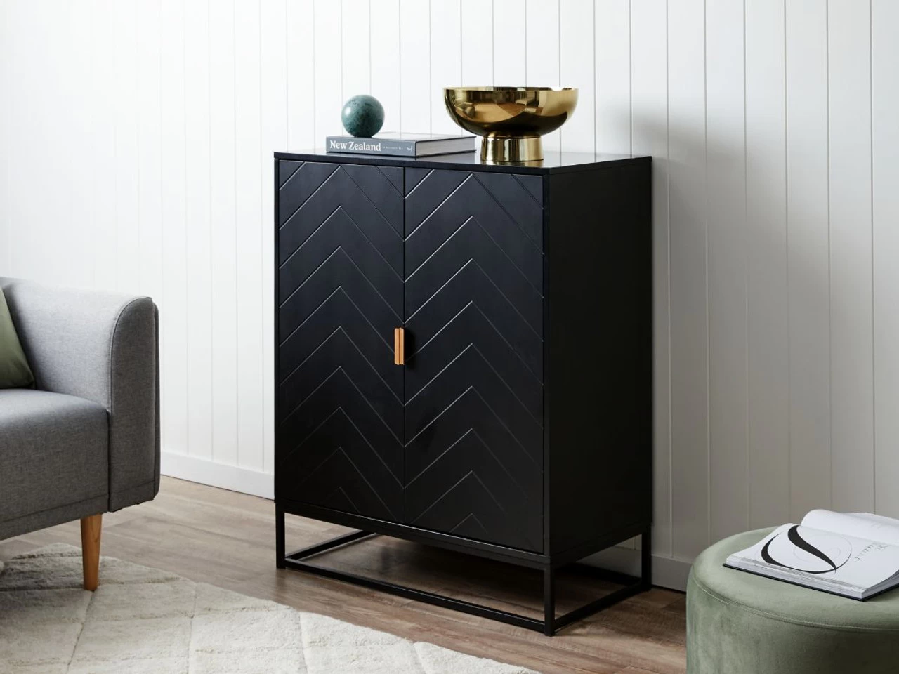 Inca Two Door Cabinet - Black - Image 3