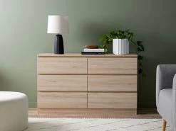 Jolt Six Drawer - Wide - Natural