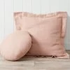 Mocka Linen Round Cushion - Coral Sand