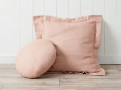 Mocka Linen Round Cushion - Coral Sand
