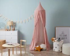 Mocka Linen Look Canopy - Blush Pink