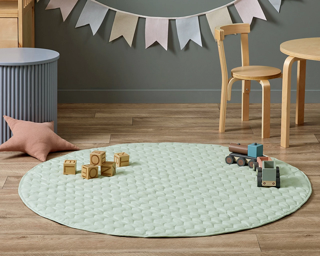 Mocka Linen Play Mat - Sage Green- CLEARANCE - Image 3