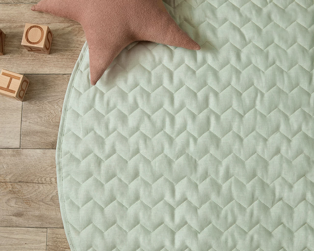 Mocka Linen Play Mat - Sage Green- CLEARANCE - Image 4