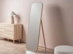 Ola Full Length Curved Rectangle Oak Mirror