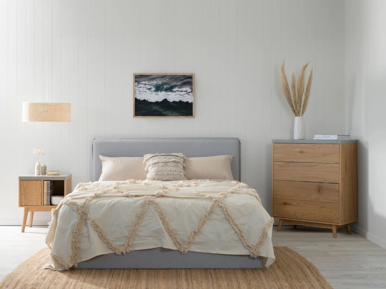 Peyton Queen Bed - Light Grey - Image 6