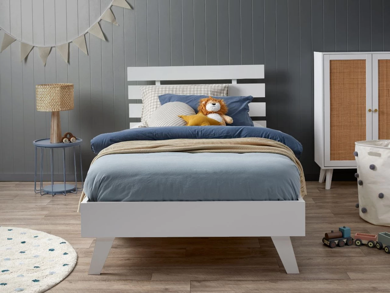 Soren King Single Bed - White - CLEARANCE