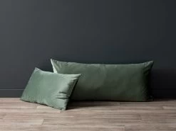 Velvet Small Lumbar Cushion - Sage Green
