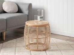 Venice Rattan Drum Side Table - CLEARANCE