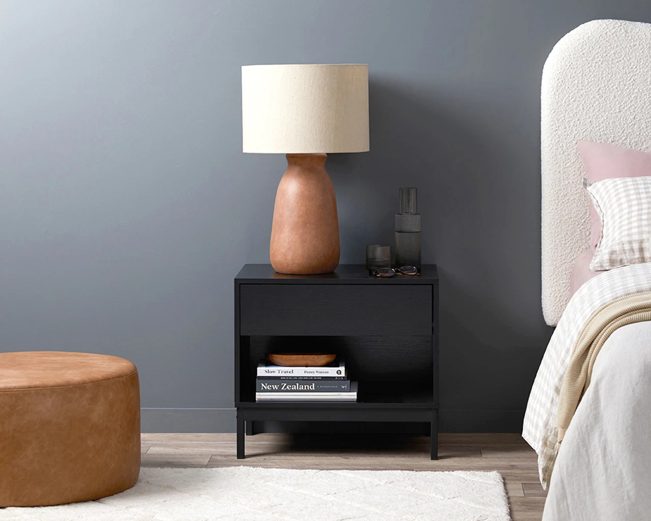 Zander Bedside Table - Black - Image 5